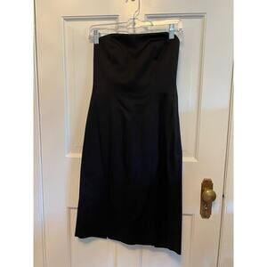 Moshino Couture Designer Black Strapless Mini Dress LBD Back Crystal Women's 6